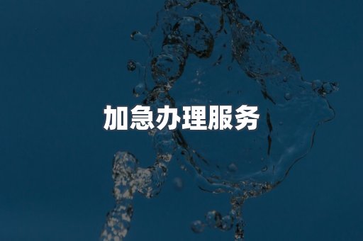 加急办理服务